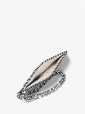 Small Metallic Logo Chain Card Case - Image 3