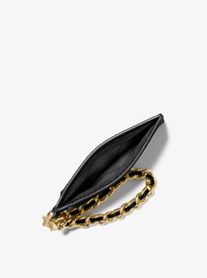 Small Pebbled Leather Chain Card Case - Image 5