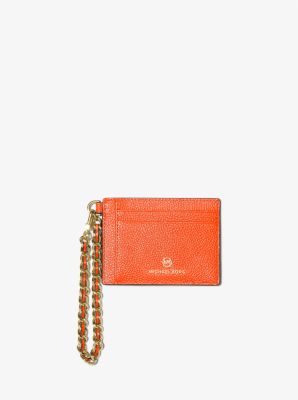 Small Pebbled Leather Chain Card Case - Image 6