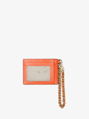 Small Pebbled Leather Chain Card Case - Image 8