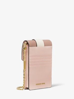 Small Tri-Color Saffiano Leather Smartphone Crossbody Bag - Image 14