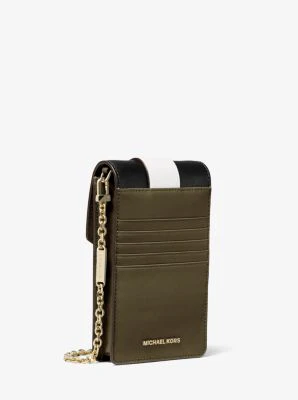 Small Tri-Color Saffiano Leather Smartphone Crossbody Bag - Image 28