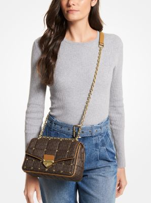 SoHo Large Studded Quilted Signature Logo Shoulder Bag - Image 10