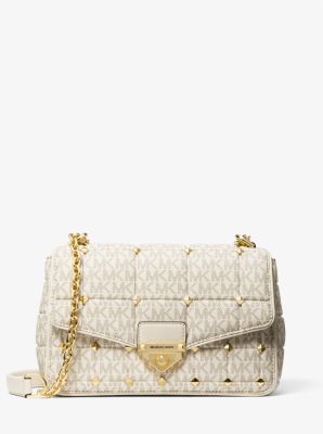 SoHo Large Studded Quilted Signature Logo Shoulder Bag - Image 12