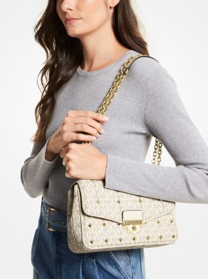 SoHo Large Studded Quilted Signature Logo Shoulder Bag - Image 15