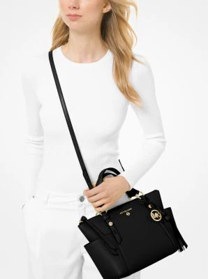 Sullivan Small Saffiano Leather Top-Zip Tote Bag - Image 19