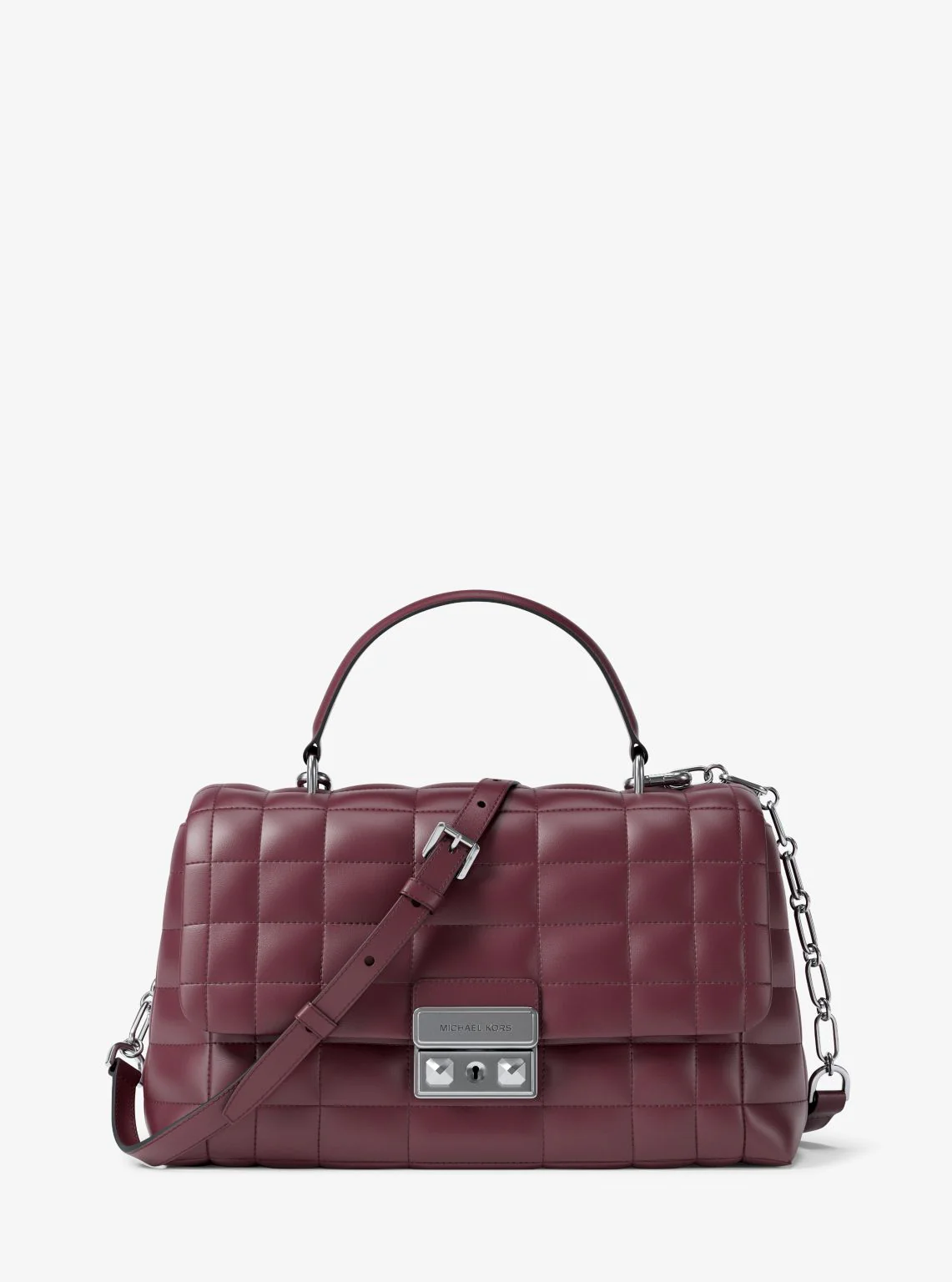 Tribeca Medium Quilted Leather Satchel - Image 14