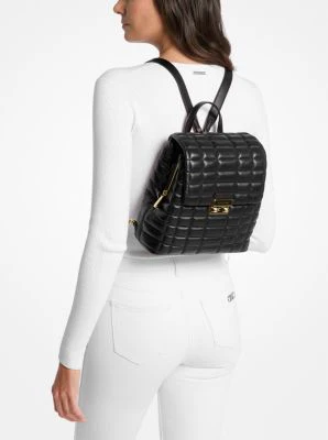 Tribeca Small Quilted Leather Backpack - Image 10
