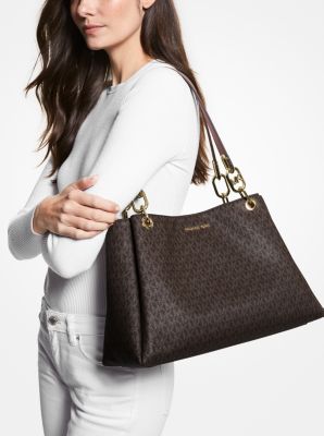 Trisha Large Logo Shoulder Bag - Image 12