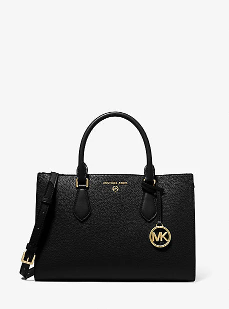 Valerie Medium Pebbled Leather Satchel - Image 16