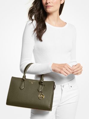 Valerie Medium Pebbled Leather Satchel - Image 9
