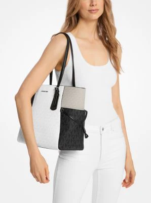 Voyager Large Color-Block Signature Logo Tote Bag - Image 7