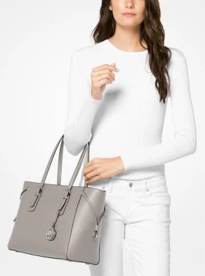 Voyager Medium Crossgrain Leather Tote Bag - Image 18