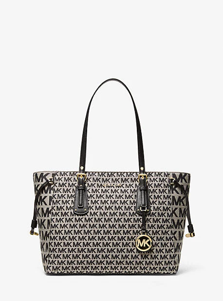 Voyager Medium Logo Jacquard Tote Bag - Image 8