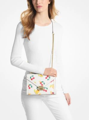 Whitney Medium Sequined Fruit Print Shoulder Bag - Image 4